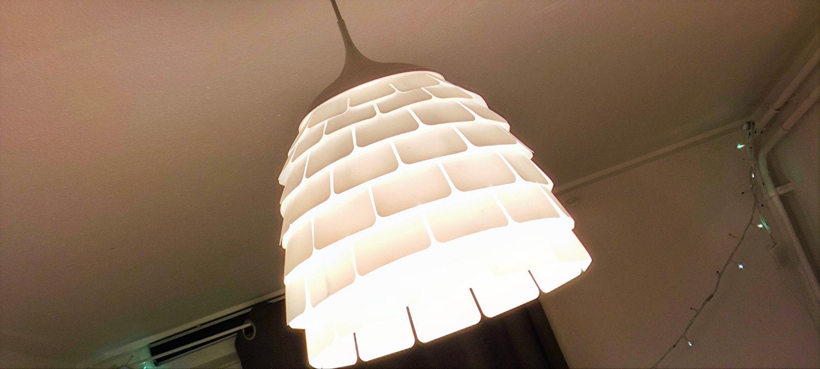 IKEA Kvartar retro hanglamp - Wit, zo goed als nieuw, Kunststof, Retro, Modern, Zo goed als nieuw, E27 (groot)