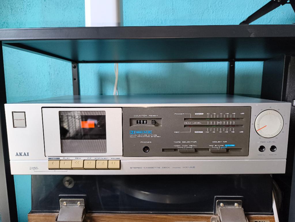 Akai HX-A2 silver stereo cassettedeck, Ophalen of Verzenden, Enkel, Akai