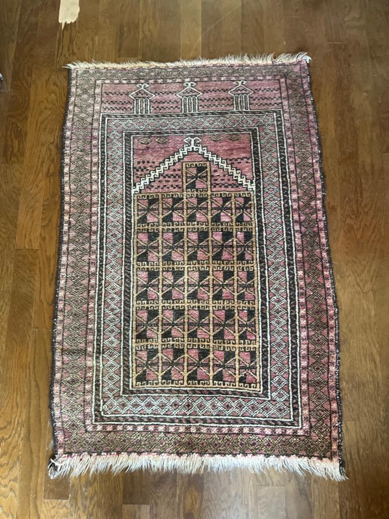 Oost Perzisch Beloutsch tapijt - 94x148cm, Gebruikt, 100 tot 150 cm, Rechthoekig, Rood