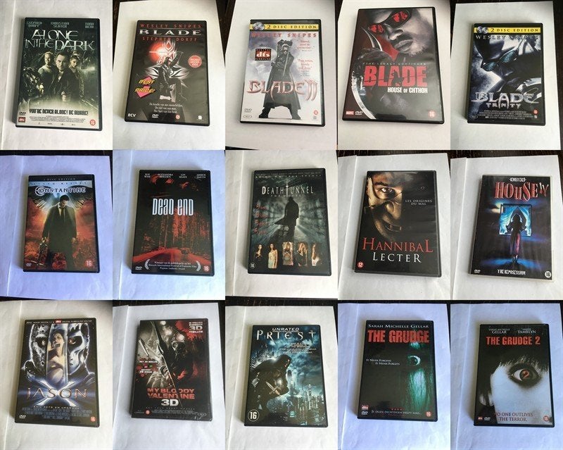 horror dvd 15 stuks collectie diverse partij, Cd's en Dvd's, Dvd's | Horror, Alle leeftijden, Ophalen of Verzenden, Zo goed als nieuw