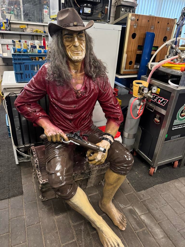 Uniek Reclamebeeld: Piraat/Cowboy Figuur, Verzamelen, Automaten | Overige, Ophalen