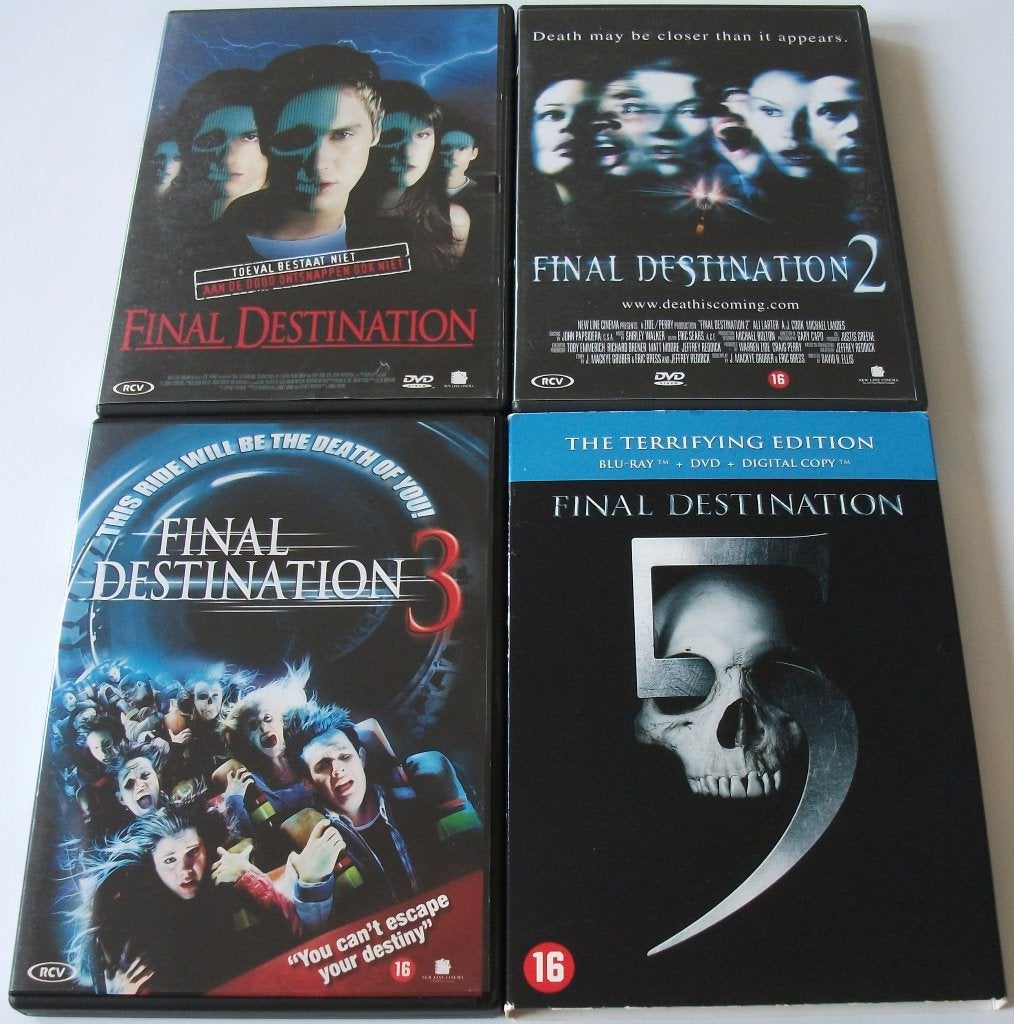 Dvd *** FINAL DESTINATION *** Deel 1 + 2 + 3 + 5, Engels, Vanaf 16 jaar, Nederlands, Overige genres
