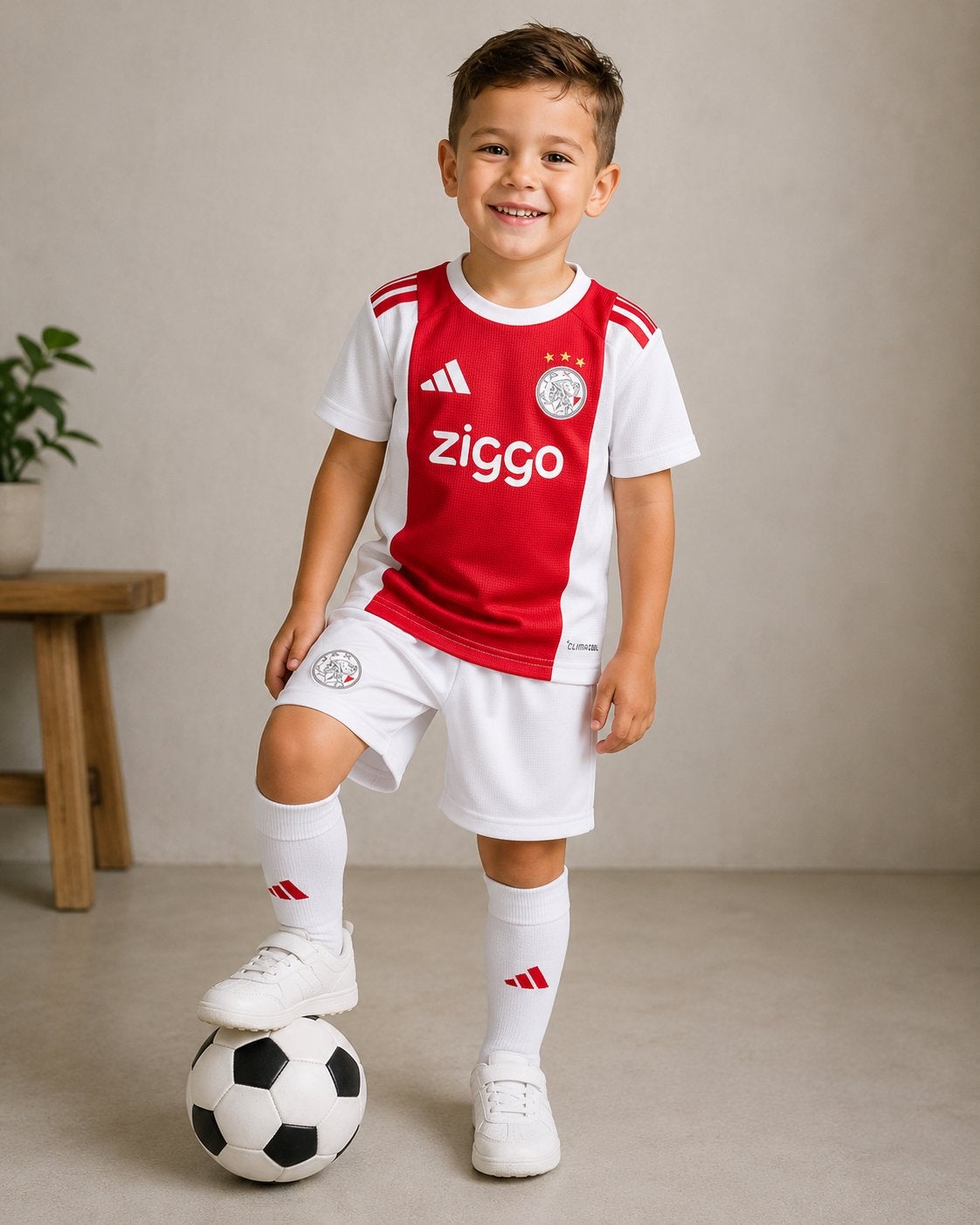Ajax voetbal tenue, Sport en Fitness, Maat XS of kleiner, Ophalen of Verzenden, Zo goed als nieuw, Set