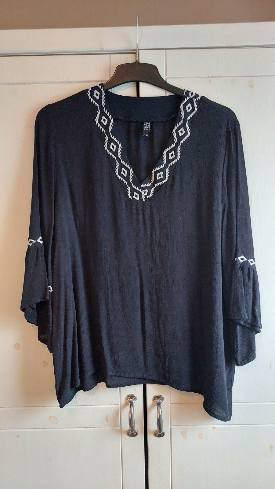 Wibra Ladies fashion blouse maat 42, Verzenden, Zwart, Maat 42/44 (L), Ladies Fashion