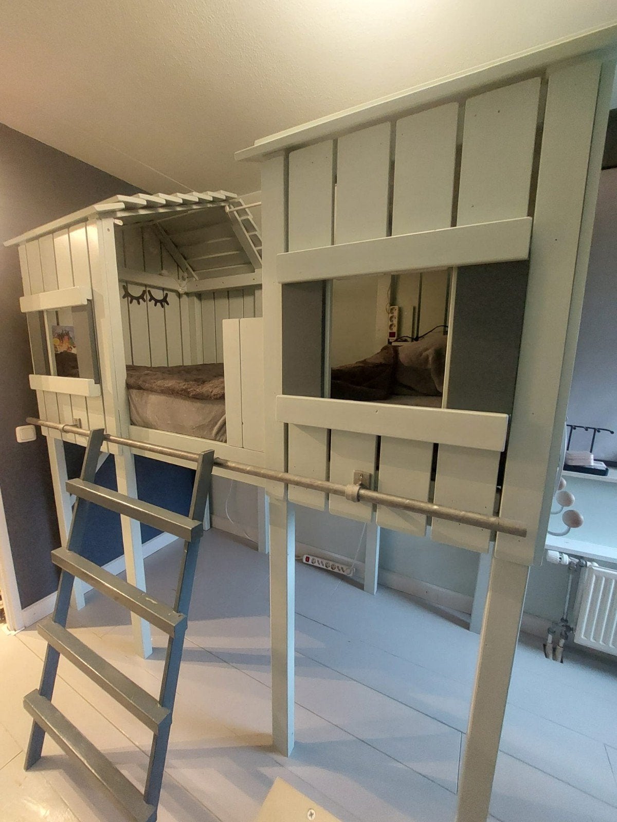 Uniek Boomhutbed voor Kinderen - Speels en Comfortabel, Ophalen of Verzenden, 180 cm of meer, 85 tot 100 cm, Matras