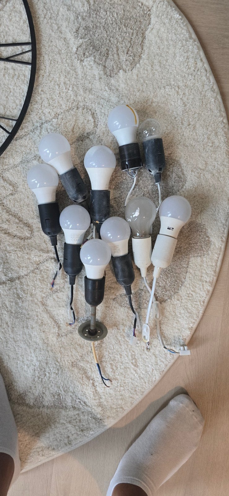 10x Bouwlampen met fitting voor verbouwingen, Verzenden