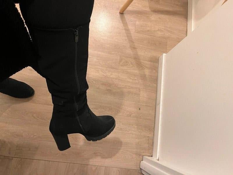 Suede Warme Laarzen, Zwart, maat 40, Hoge laarzen, Verzenden, Zwart, Zo goed als nieuw
