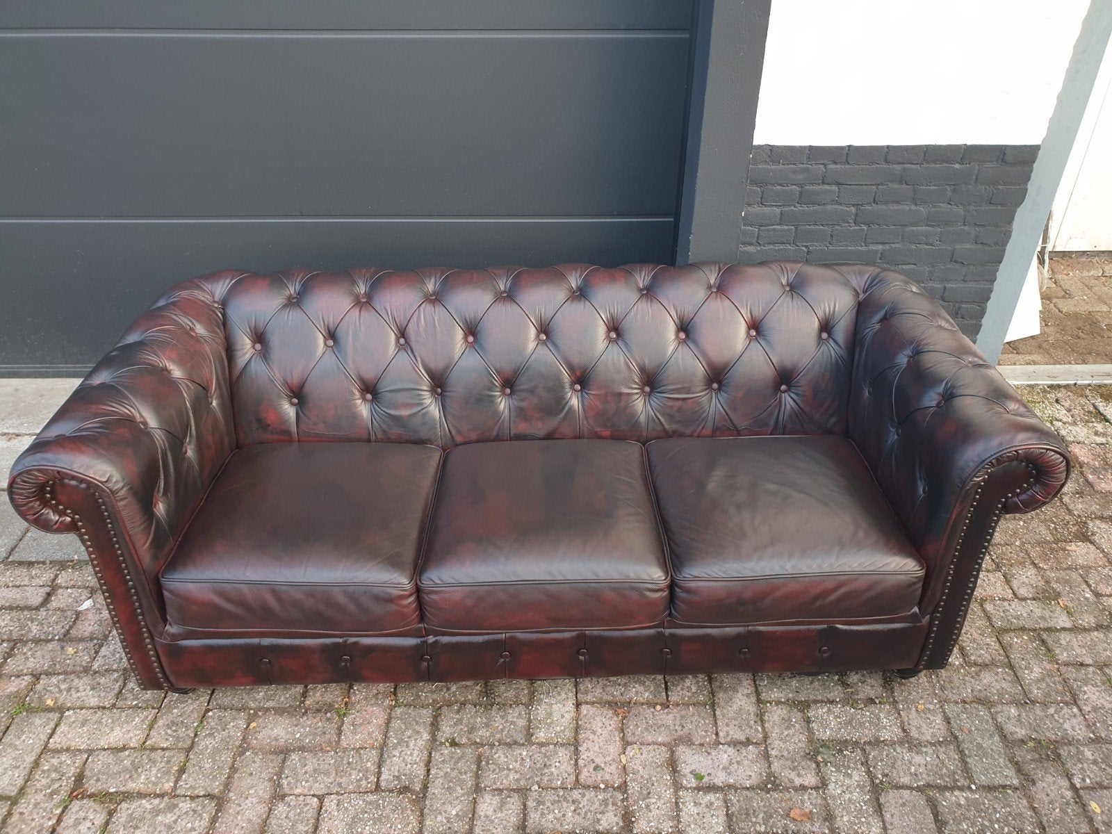 chesterfield lederen Rochester 3 zits bank !!, Ophalen of Verzenden, Gebruikt, 75 tot 100 cm, 200 tot 250 cm