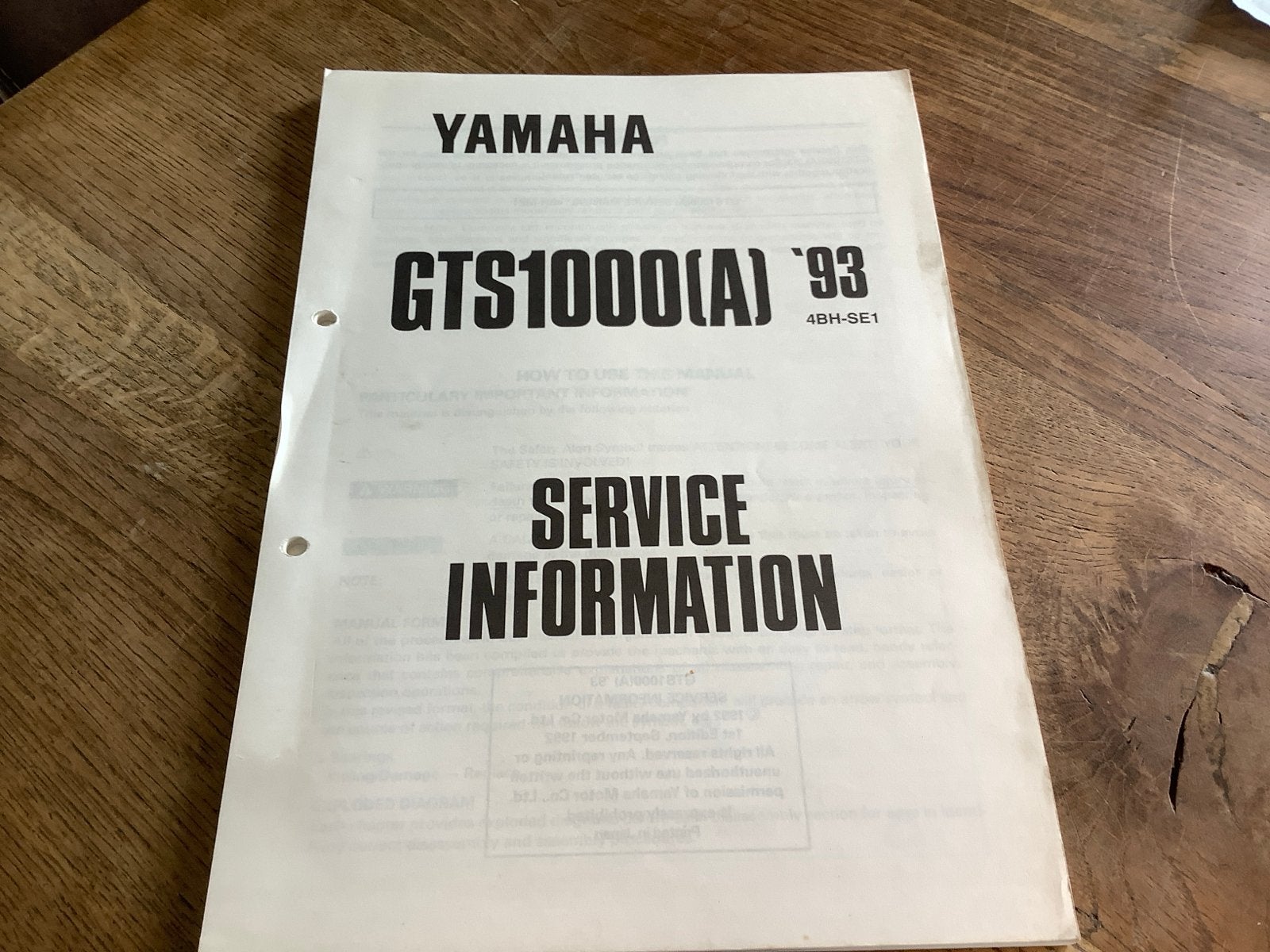 Yamaha GTS1000(A) '93 Service Informatie Handleiding.   (31), Verzenden, Yamaha