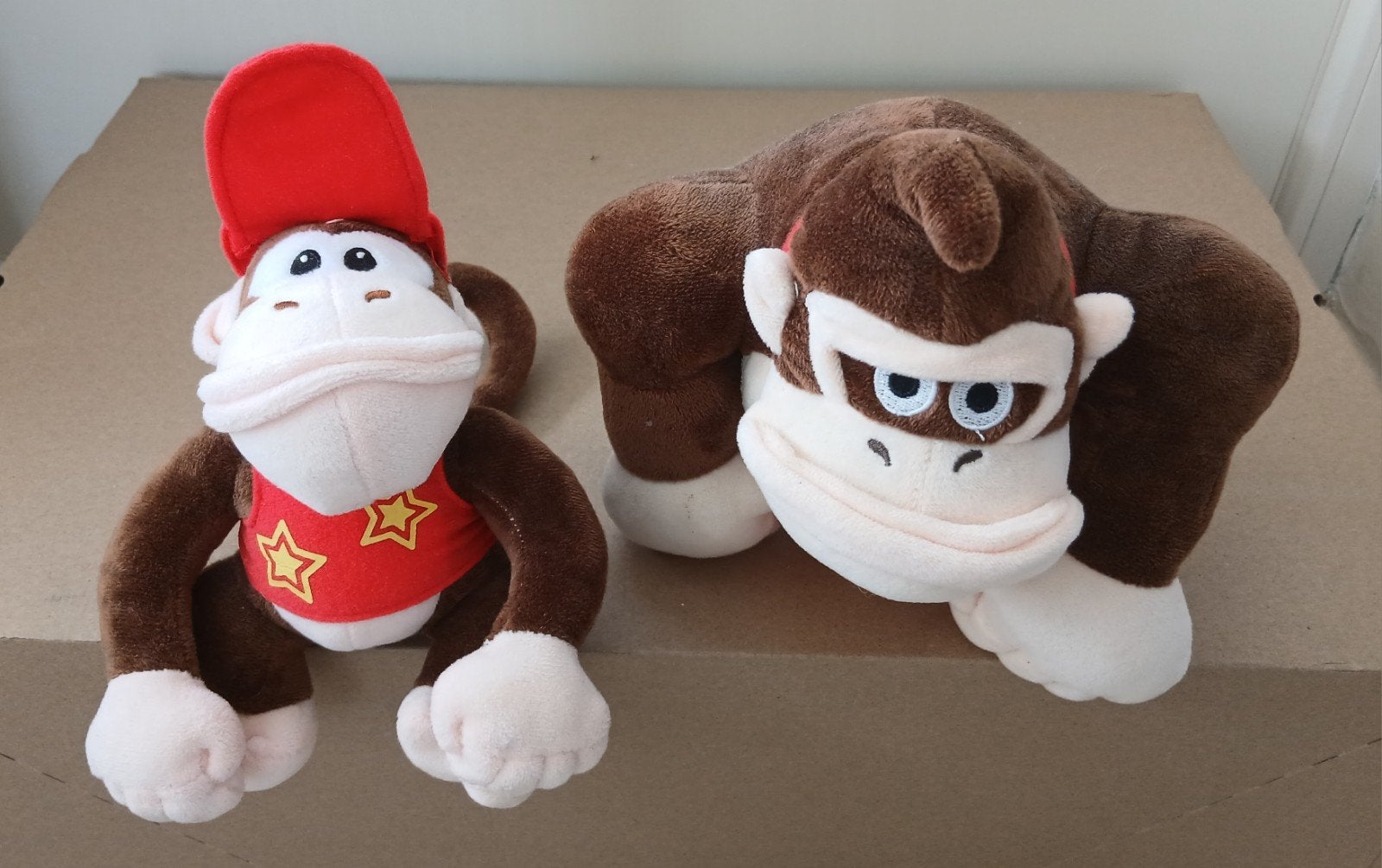 mario knuffel donkey kong en diddy kong, Ophalen of Verzenden, Zo goed als nieuw, Overige typen