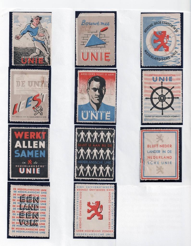 Sluitzegels Nederlandsche Unie. (WO2), Verzamelen, Ophalen of Verzenden, Gebruikt