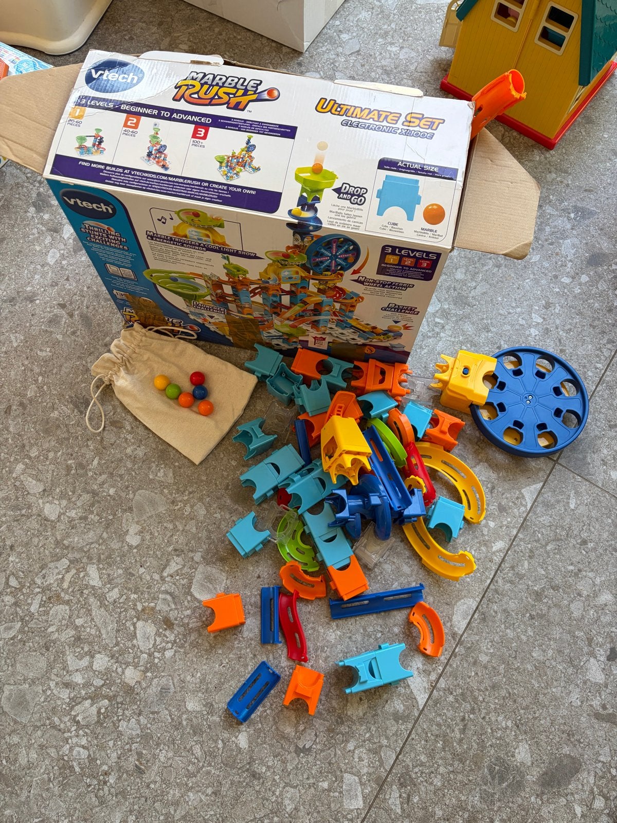 VTech Marble Rush Ultimate Set Knikkerbaan, zgan, Ophalen of Verzenden, Zo goed als nieuw, Bouwen, Met licht