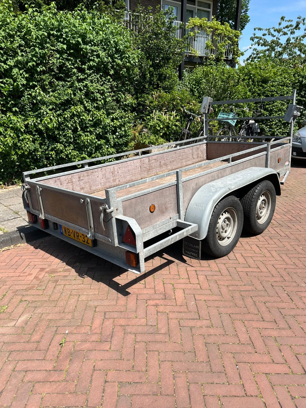 Hoka middenasaanhangwagen met disselbak, Ophalen, Gebruikt