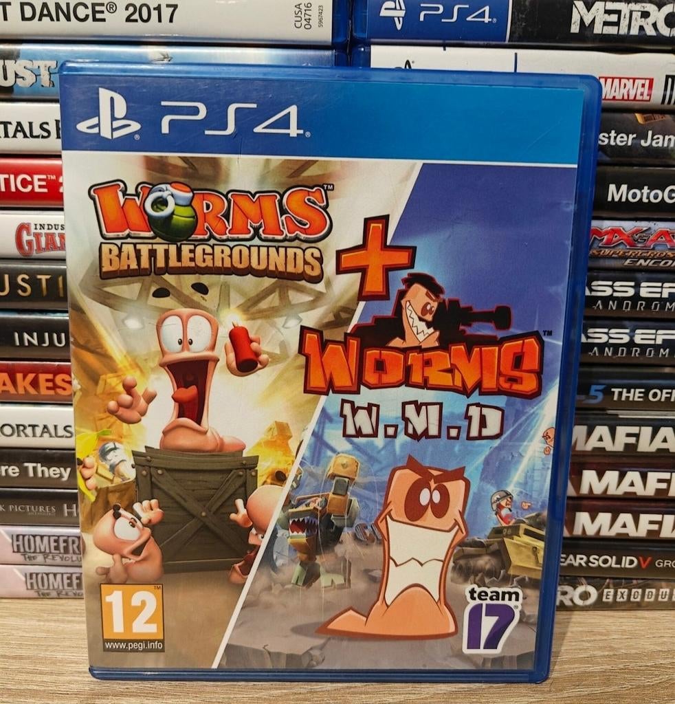 Worms battlegrounds + worms WMD playstation 4, ., 1 speler, Ophalen of Verzenden, Zo goed als nieuw