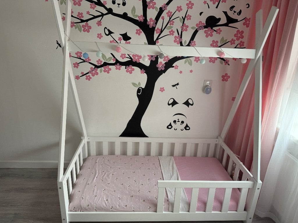 Wit kinderbedje met matras, Ophalen, Gebruikt, 70 tot 85 cm, 140 tot 160 cm