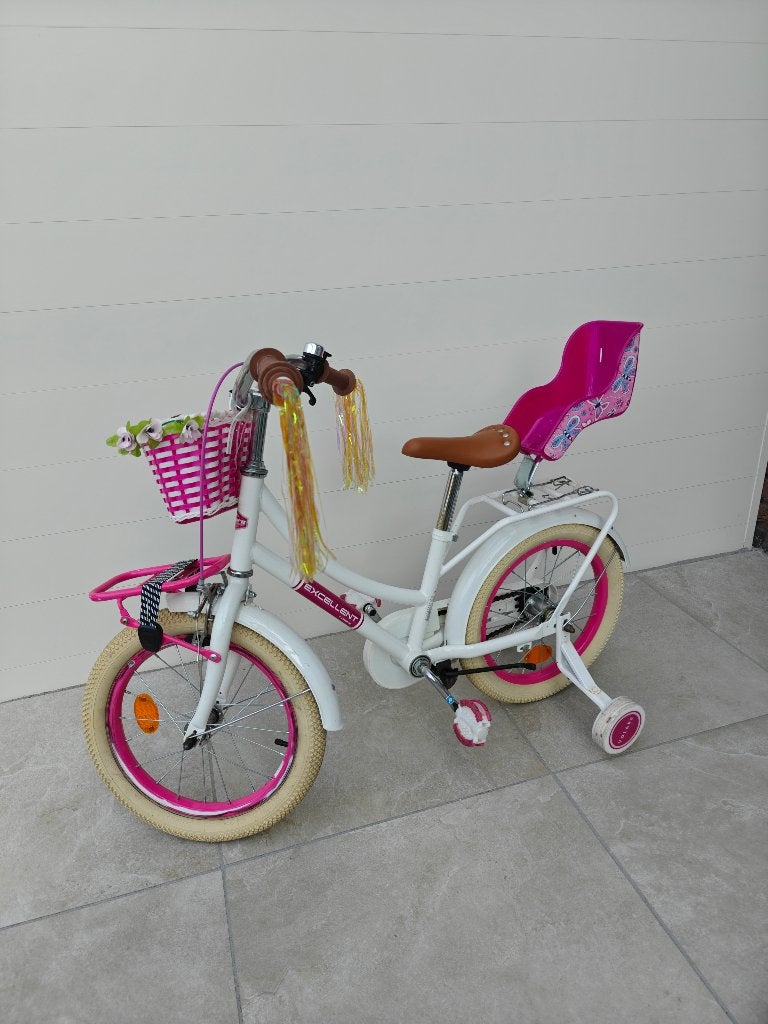 Meisjes fiets (tot 5-6 jaar), Fietsen en Brommers, Fietsen | Meisjes, Gebruikt, 14 inch of minder, Handrem, Schijfrem