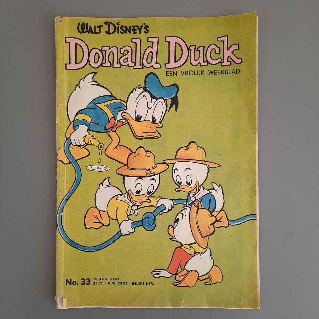 Donald Duck, nummer 33, uitgegeven op 18 augustus 1962, Ophalen of Verzenden, Donald Duck, Gebruikt, Overige typen