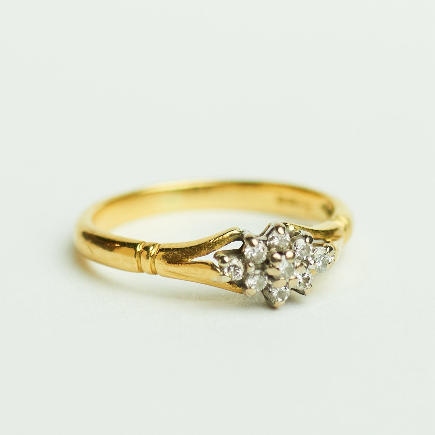 Vintage ring diamant, Ophalen of Verzenden, Met edelsteen, Dame, Goud