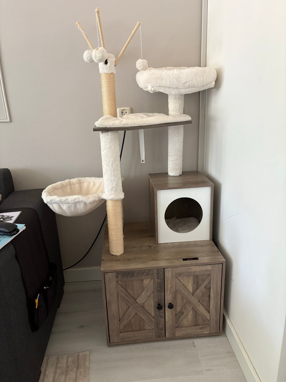 Kattenboom met kattenbak, Ophalen