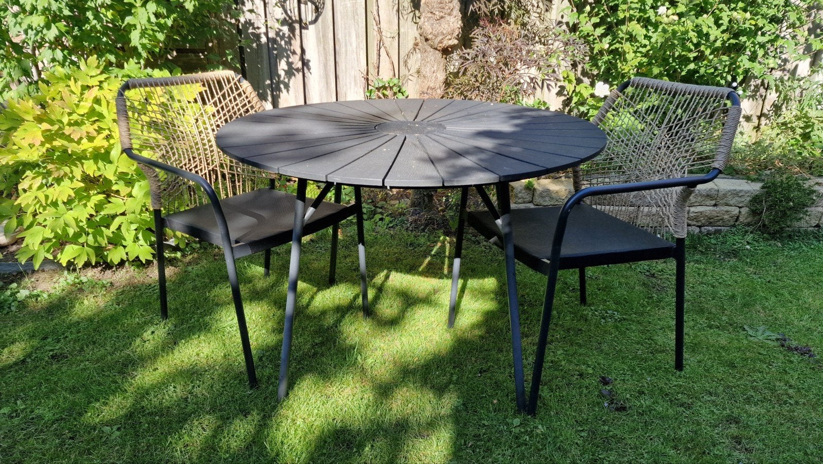 Tuinset met 2 stoelen en ronde tafel, Overige materialen, Gebruikt, Tuinset, Eettafel