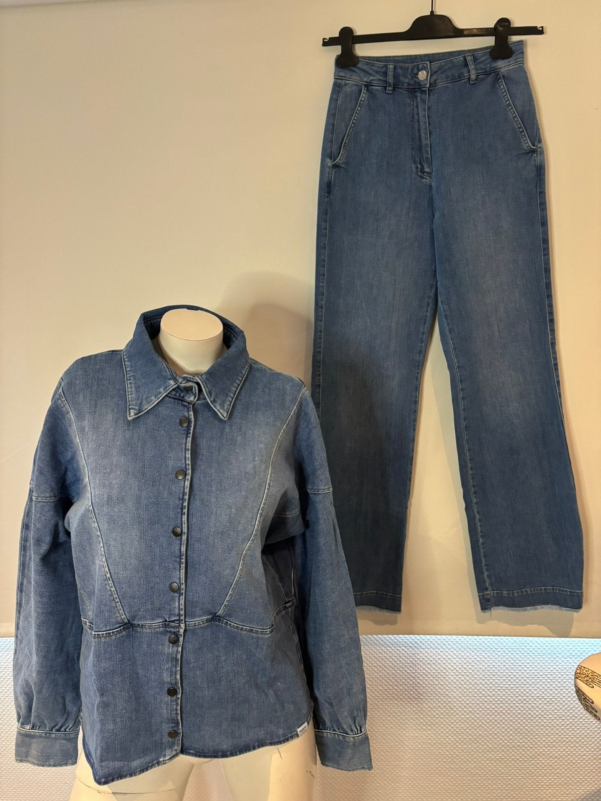 Penn&ink broek 34 met bijpassende blouse 36, Blauw, ., Ophalen of Verzenden, Zo goed als nieuw