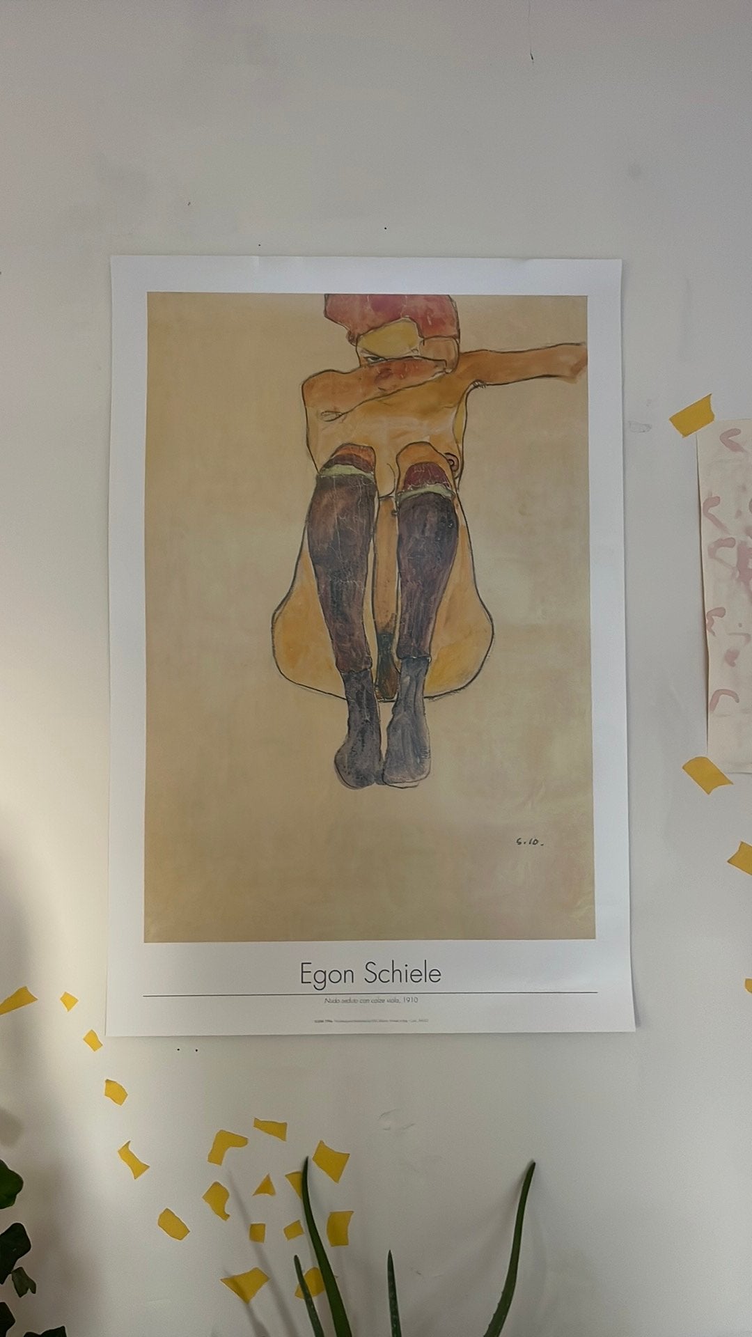 Print Poster Egon Schiele ( Litho ), Portret en Figuren, Ophalen of Verzenden, Lithografie, Met certificaat van echtheid
