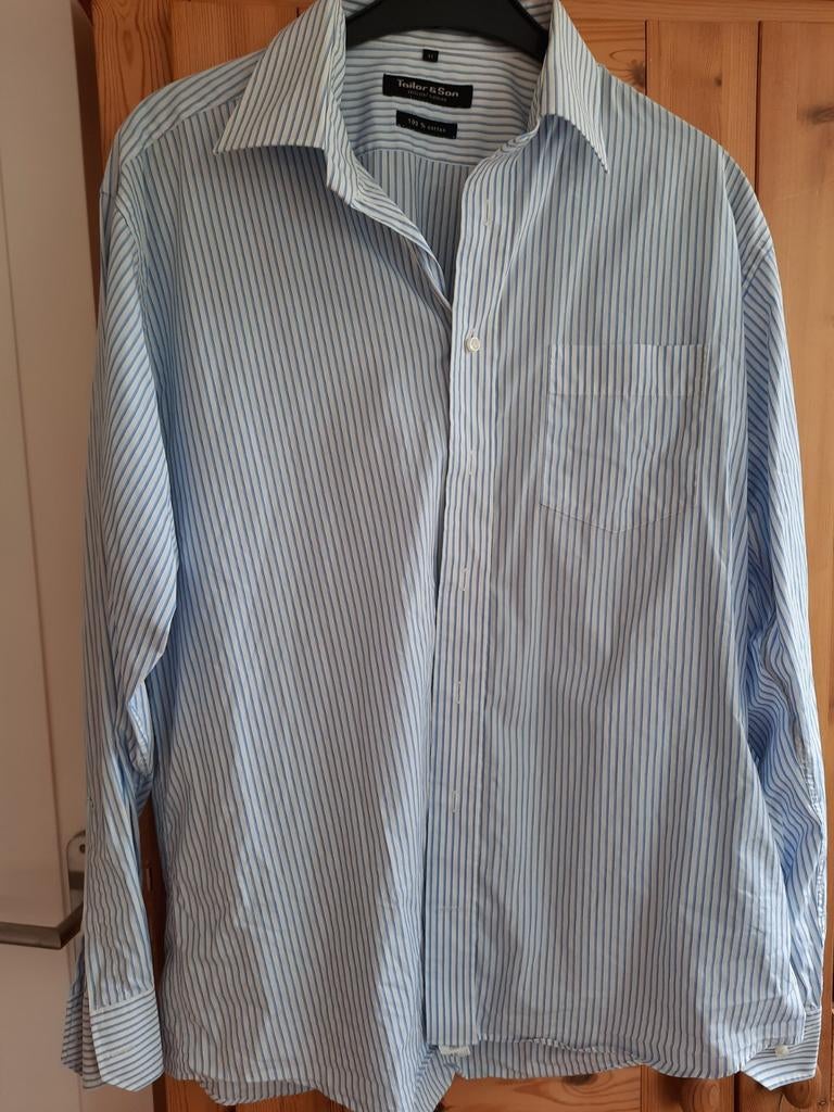 Tailor & Son gestreept overhemd, maat 43 (XL), Kleding | Heren, Overhemden, Blauw, Tailor & Son, Ophalen of Verzenden, Zo goed als nieuw