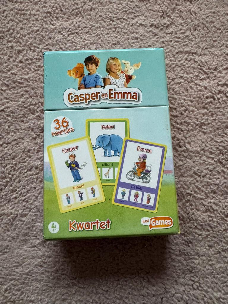 Casper & Emma kaartspel, Ophalen of Verzenden, Zo goed als nieuw, Kwartet(ten)