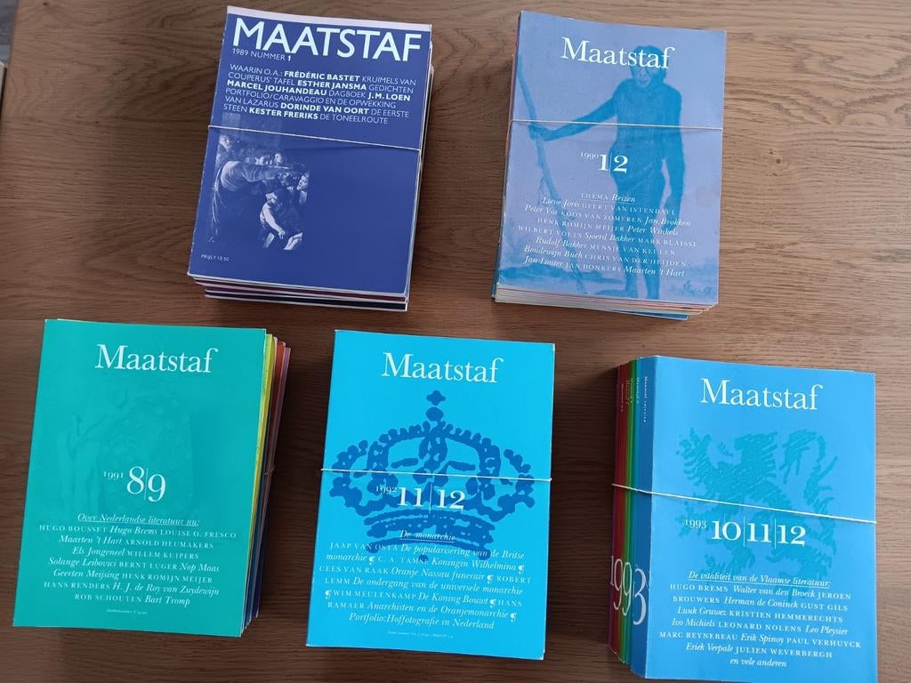 Literair Tijdschrift MAATSTAF: 5 jaargangen 1989 - 1993, Ophalen of Verzenden, Zo goed als nieuw