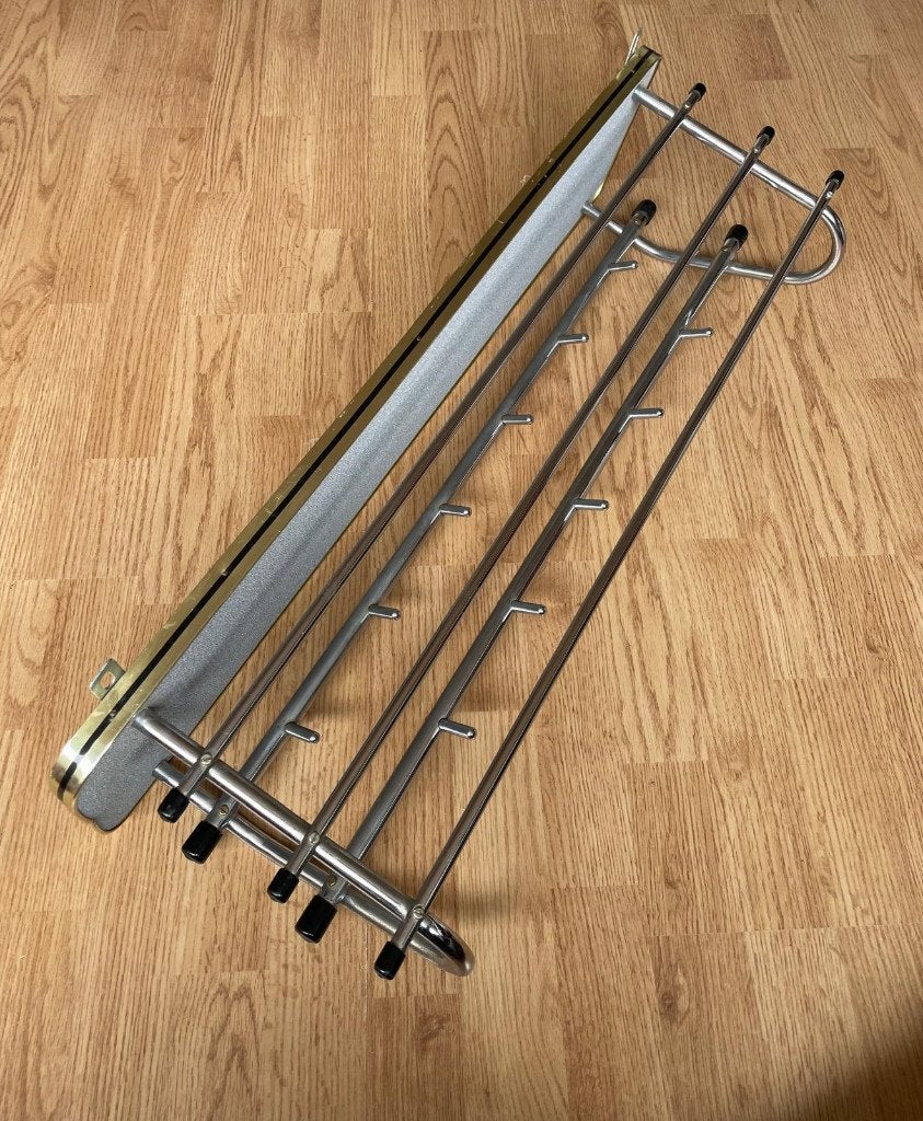 Vintage Sixties Wandkapstok - Chroom/Goud - 80 cm - Retro, Huis en Inrichting, Woonaccessoires | Kapstokken, Gebruikt, Minder dan 100 cm