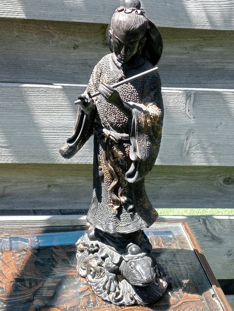 Bronzen Guan Yin 45 cm, Antiek en Kunst, Ophalen