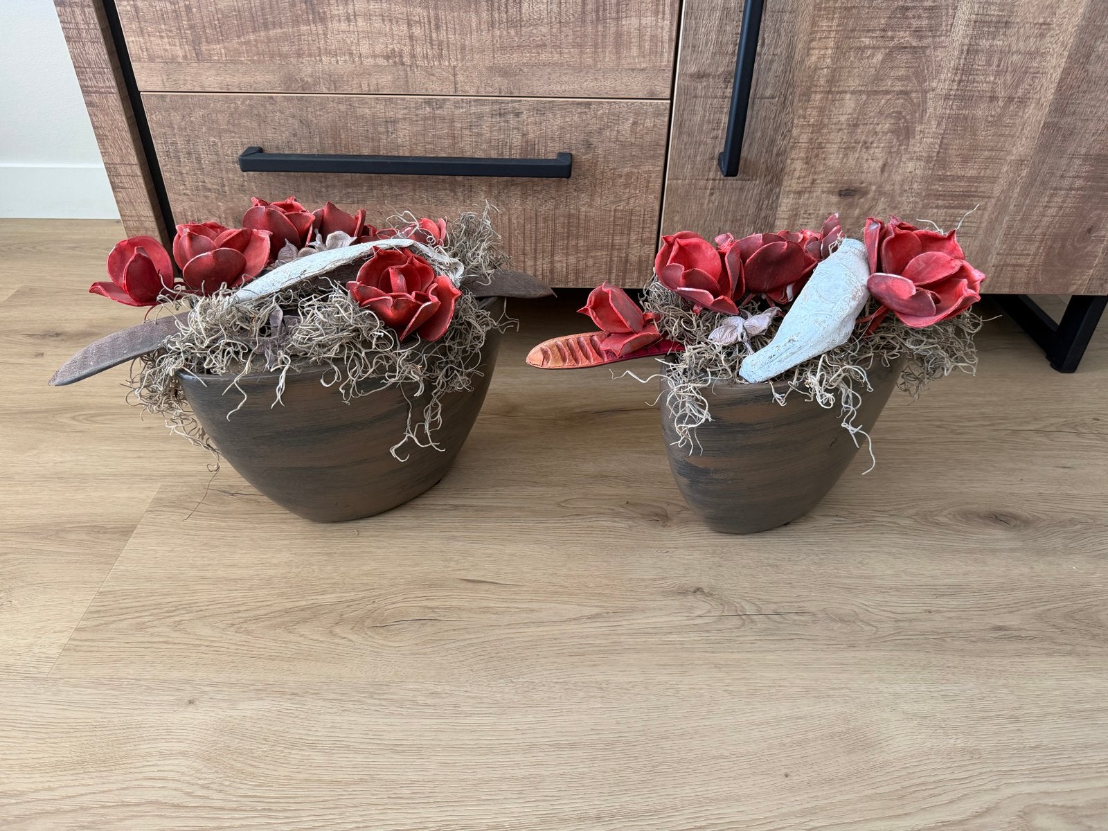 Decoratieve potten met kunstbloemen, Ophalen, Gebruikt, Meerkleurig, Overige materialen