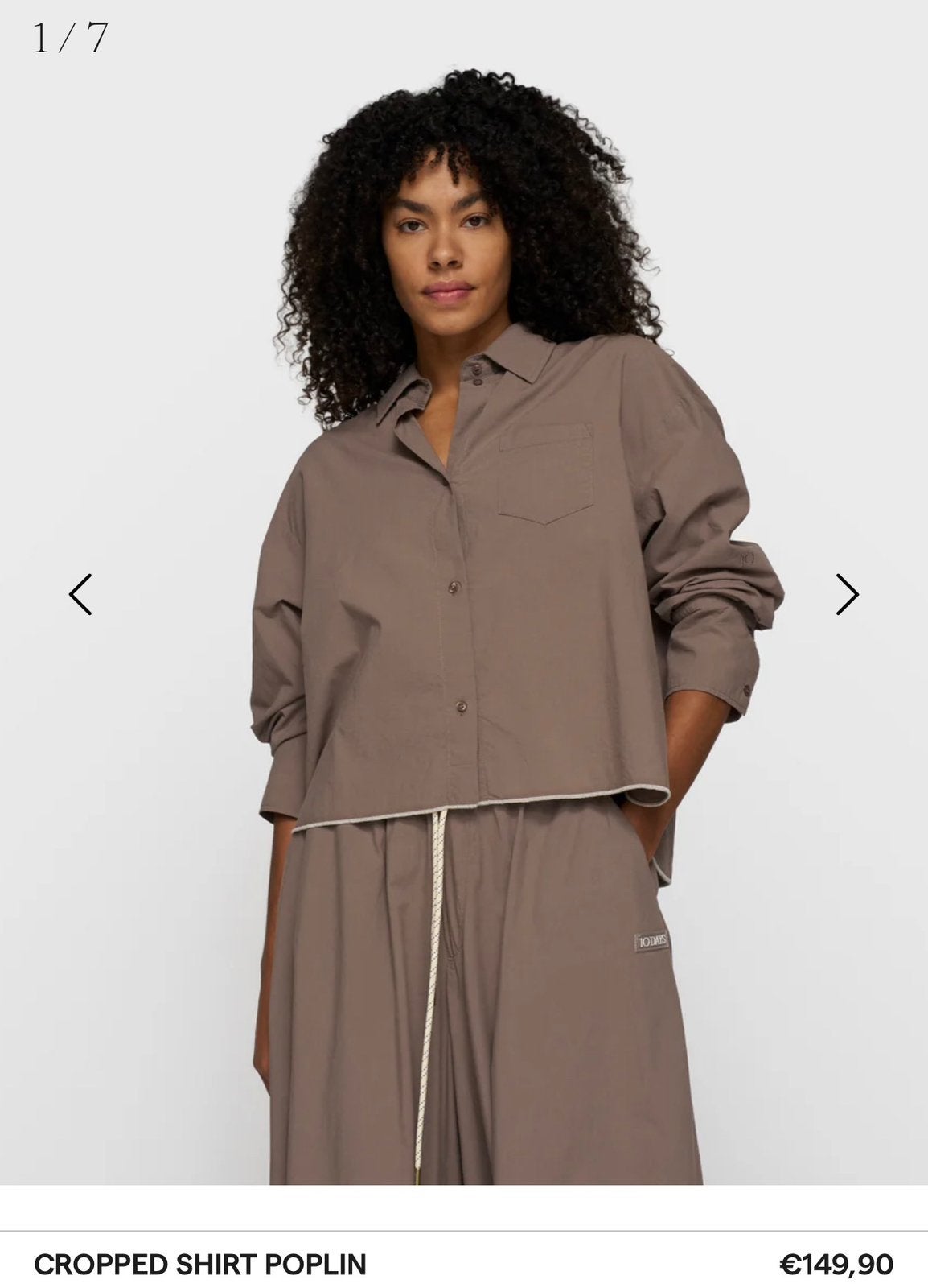 Cropped poplin blouse 10days, Eén persoon