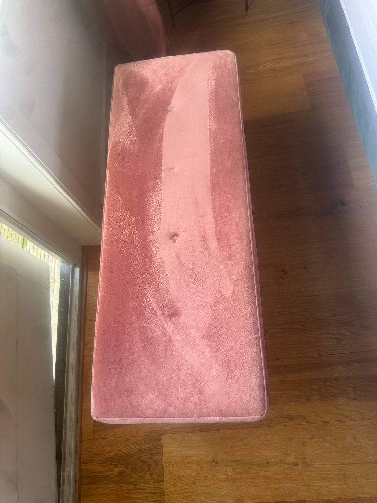 Velvet roze bankje, Ophalen, Minder dan 50 cm, 75 tot 100 cm, Zo goed als nieuw