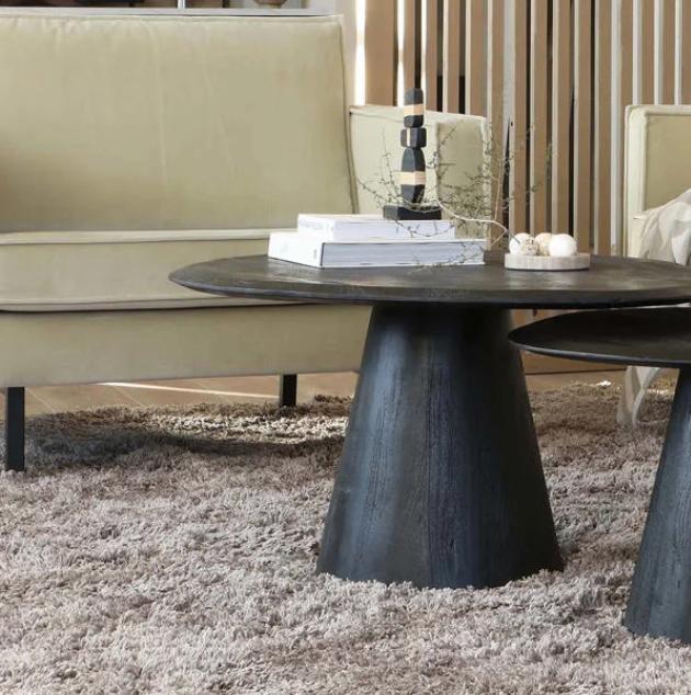 WOOOD salontafel Posture Zwart | Van €349, nu, Huis en Inrichting, Tafels | Salontafels, 50 tot 100 cm, Rond, Nieuw, Woood