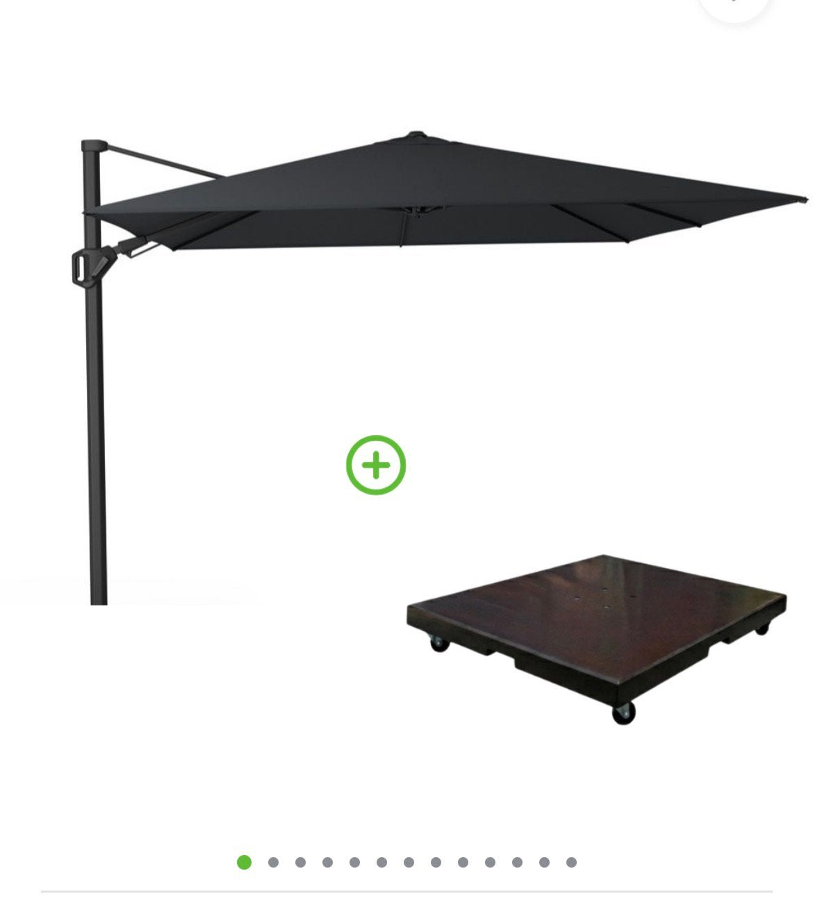 Platinum Challenger T² zweef parasol 300x300cm met voet, Tuin en Terras, Parasols, Ophalen, Verstelbaar, Nieuw, 2 tot 3 meter