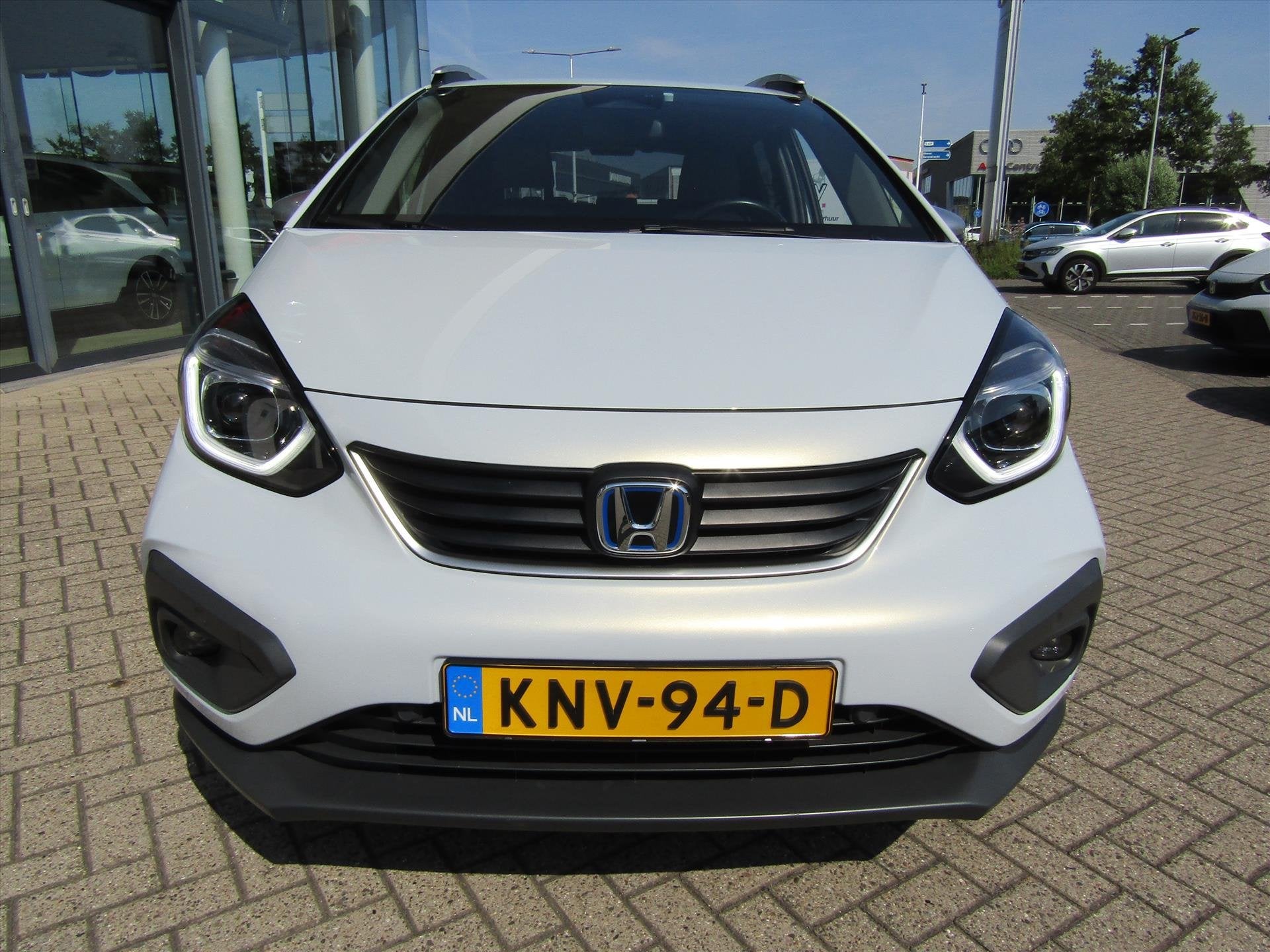 Honda Jazz 1.5 i-MMD 109pk Hybrid CVT Crosstar, Auto's, Honda, Stof, 4 cilinders, Wit, 98 pk