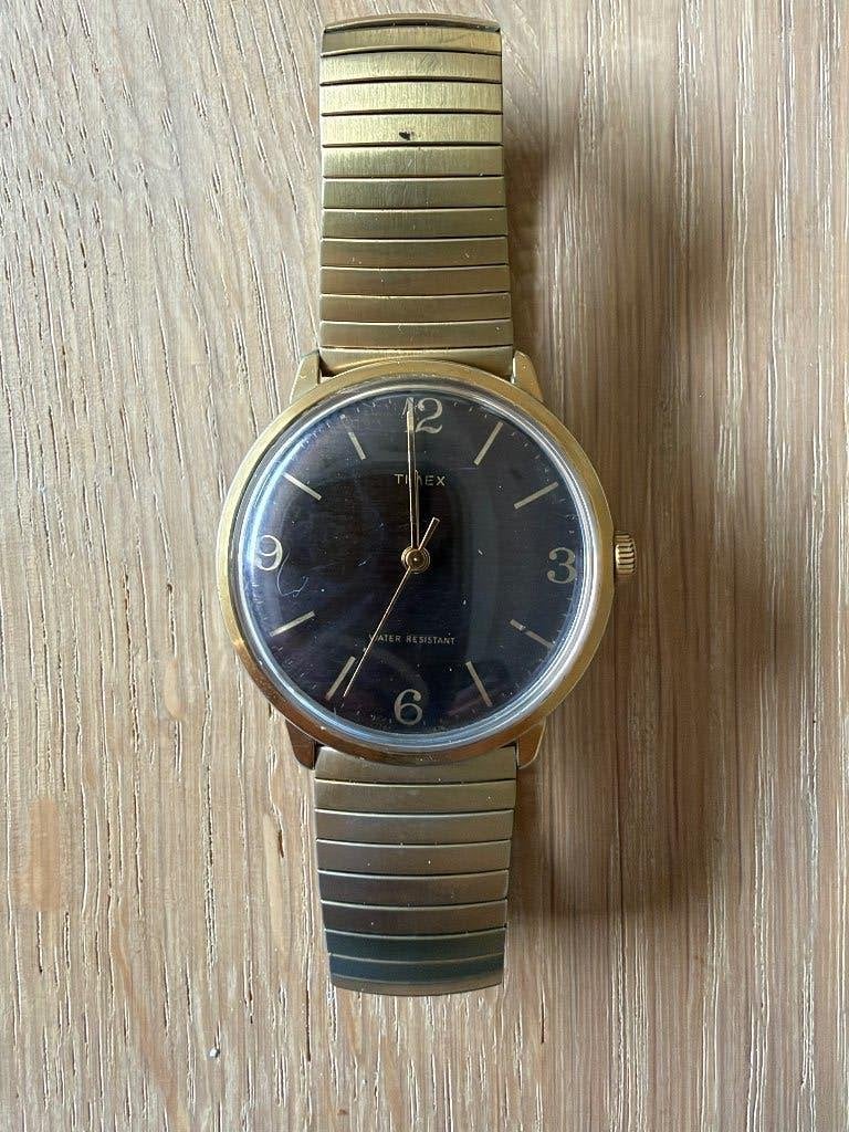Timex vintage horloge, Sieraden, Tassen en Uiterlijk, Overige merken, Staal, Met bandje, Polshorloge