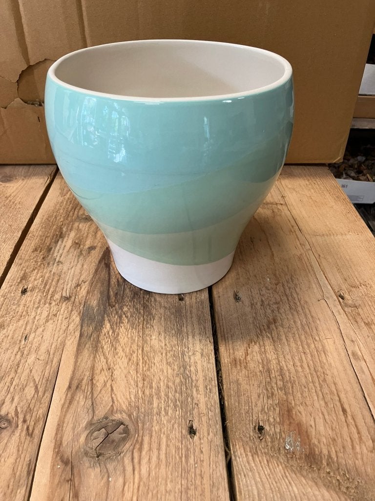 partij 35 stuks vaas 19 cm mint groen fair trade, Ophalen, Nieuw, 19 cm, Steen/keramiek