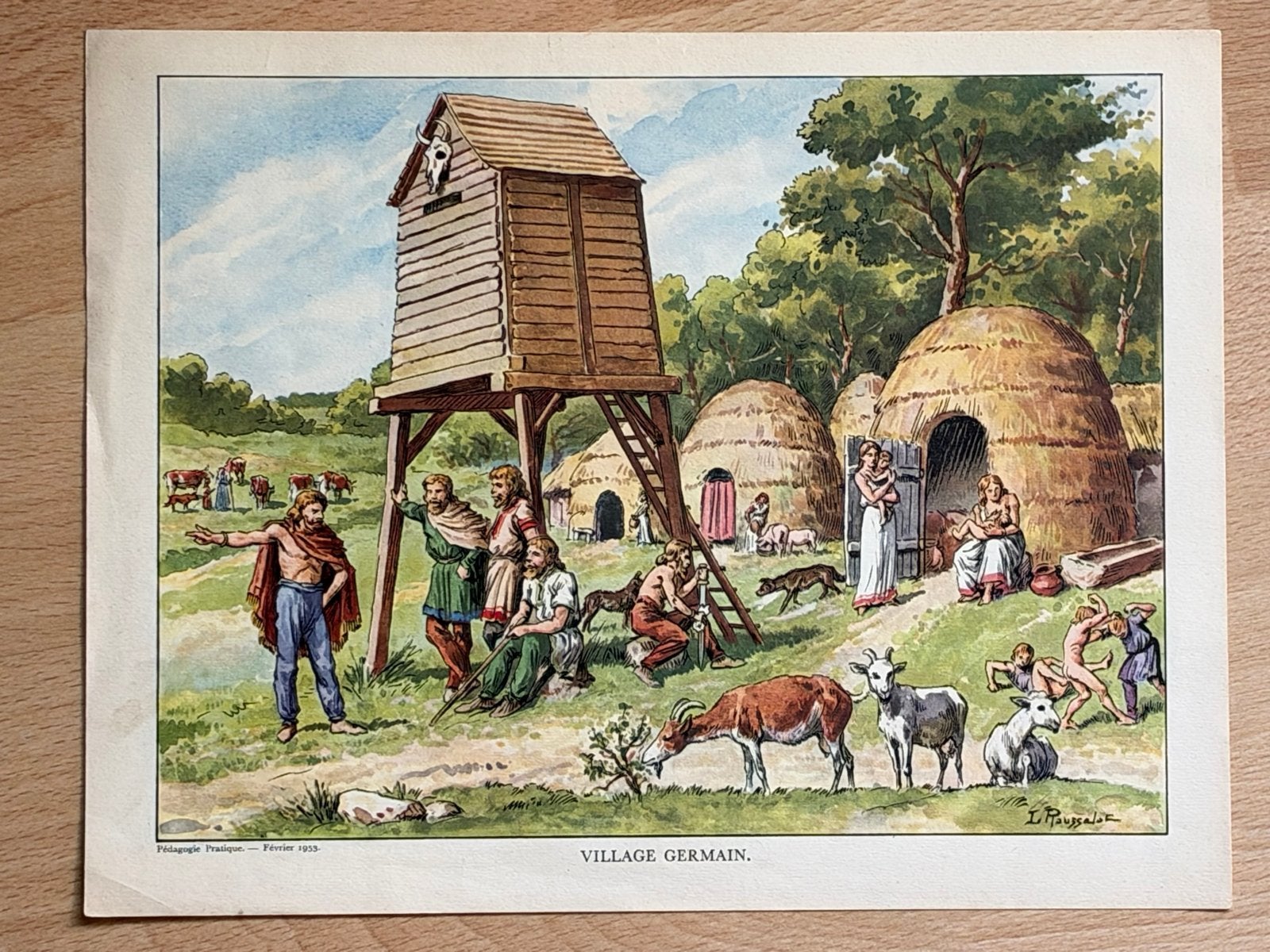 2 Oude Franse Schoolplaten Henri Dimpre - Vintage Brocante 1, Antiek en Kunst, Ophalen of Verzenden, Geschiedenis