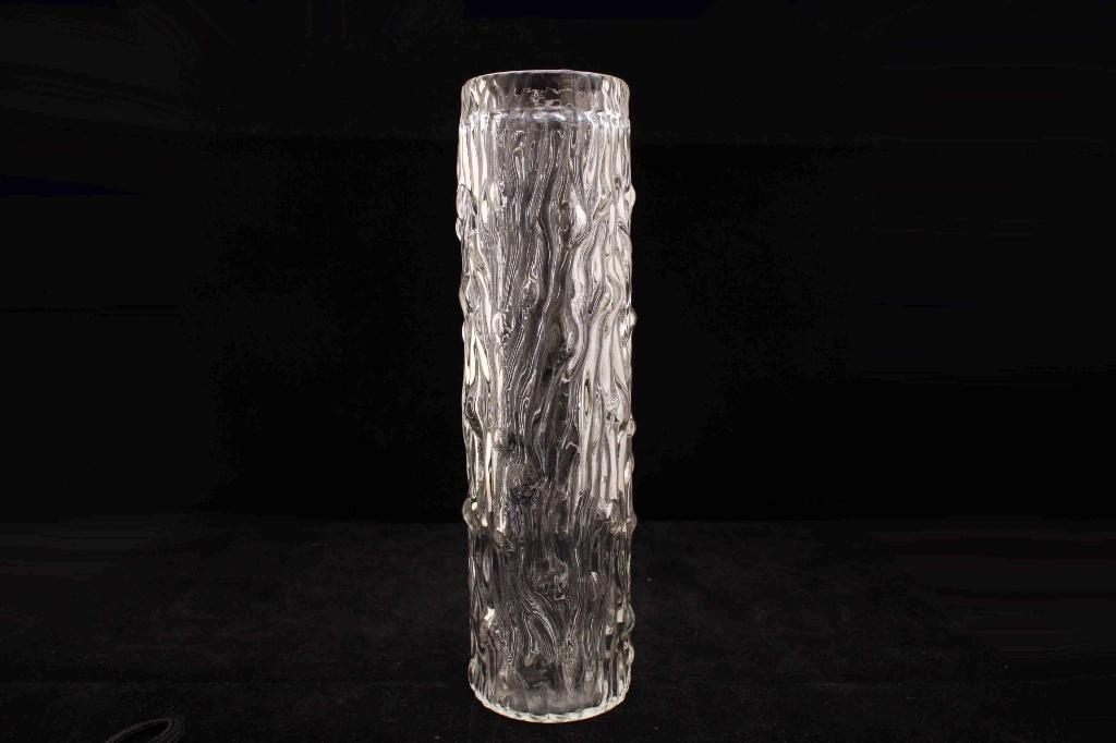 Boomstamvaasje - Vintage barkvaas van structuurglas ijsglas, Huis en Inrichting, Woonaccessoires | Vazen, Ophalen of Verzenden