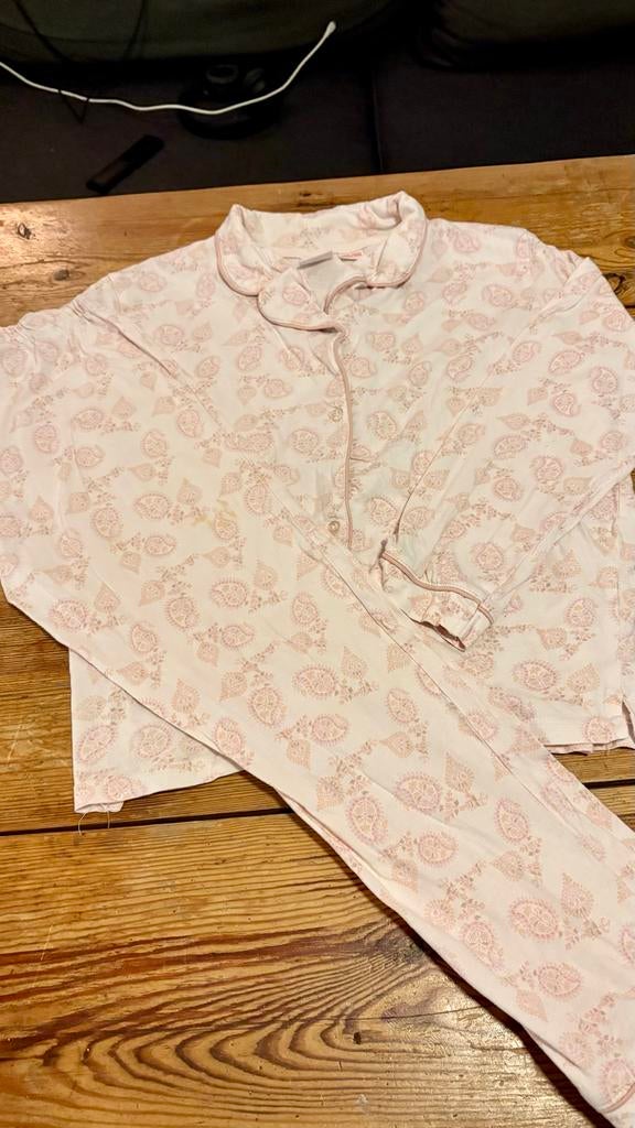 Zara flanellen pyjama lichtroze print maat 152, Kinderen en Baby's, Ophalen of Verzenden, Zo goed als nieuw, Meisje
