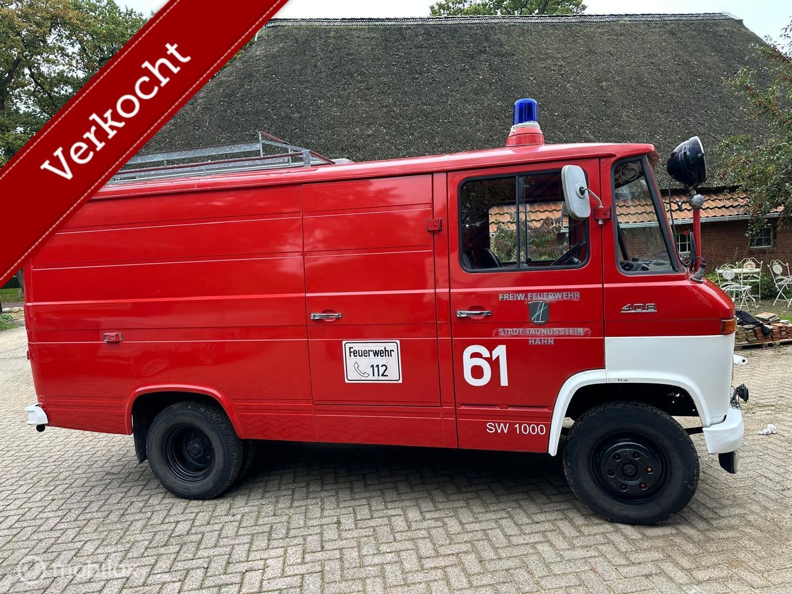 Mercedes 408 Wegenbelasting vrij 1975 Brandweer Camper, Overige carrosserieën, Mercedes-Benz, Bedrijf, Handgeschakeld