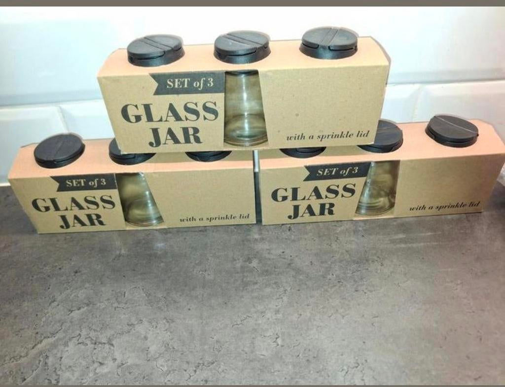 Nieuw 3 stuks glass jarr, Verzamelen, Glas en Borrelglaasjes, Ophalen of Verzenden, Nieuw, Overige typen