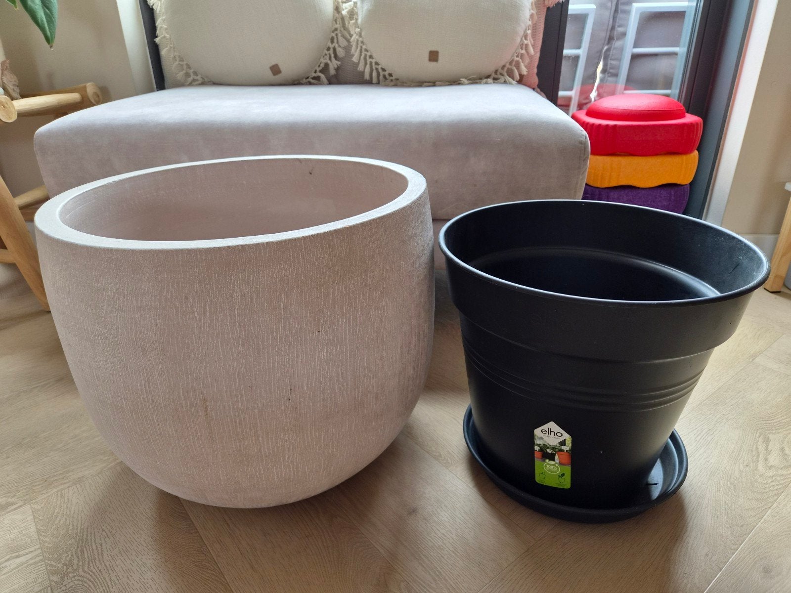 Grote bloempot met Elho binnenpot - Zo goed als nieuw, Tuin en Terras, Bloempotten, Overige materialen, Rond, Binnen, Zo goed als nieuw