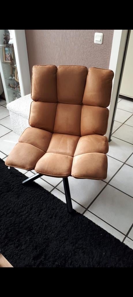 Eleonora fauteuil Daan cognac, Huis en Inrichting, Stoelen, Ophalen, Gebruikt, Eén