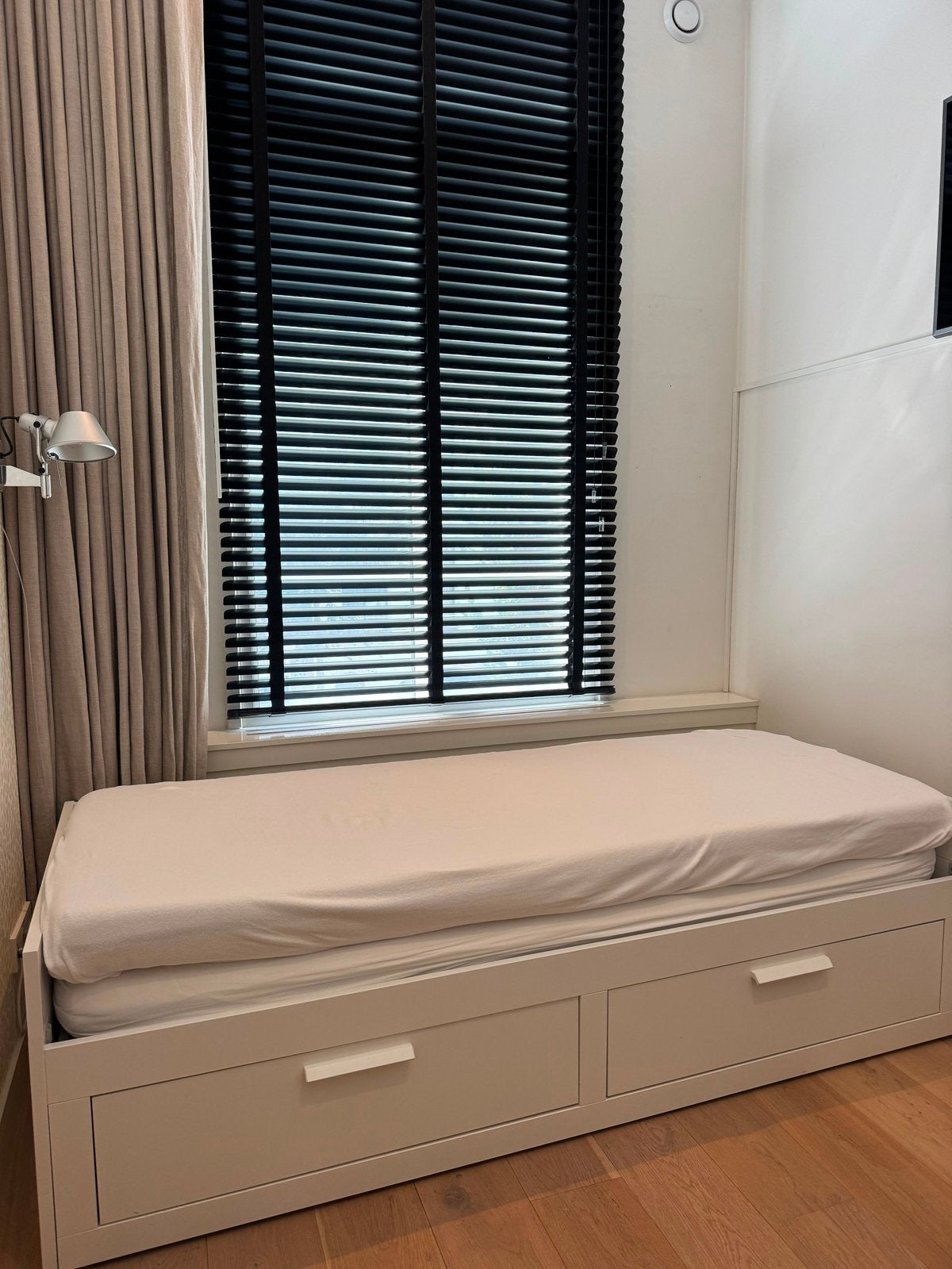 IKEA BRIMNES bedbank – wit, Ophalen, Eenpersoons, Wit, Zo goed als nieuw