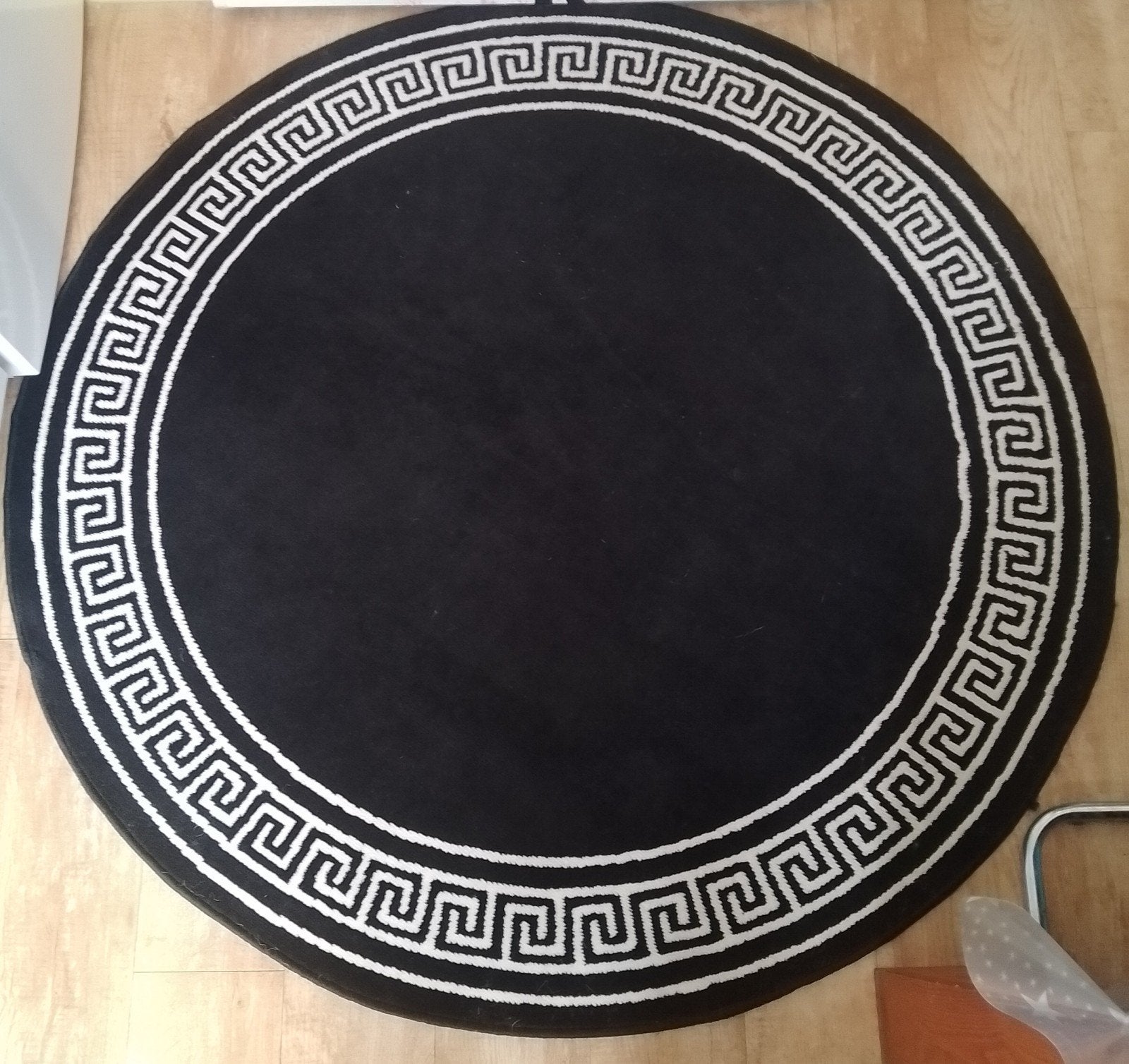 rond vloerkleed 160cm zwart wit, Huis en Inrichting, Stoffering | Tapijten en Kleden, Ophalen, Gebruikt, 150 tot 200 cm, Rond