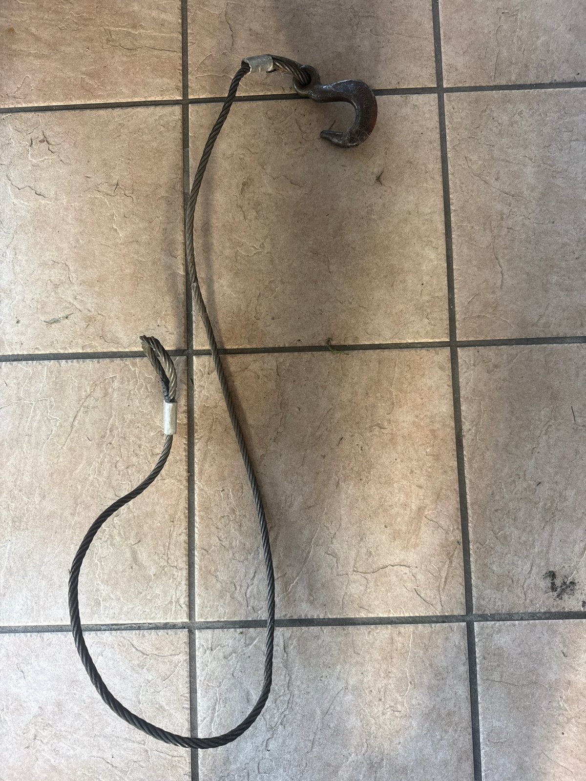 Staal kabel met haak - 150 cm, Ophalen of Verzenden, Gebruikt