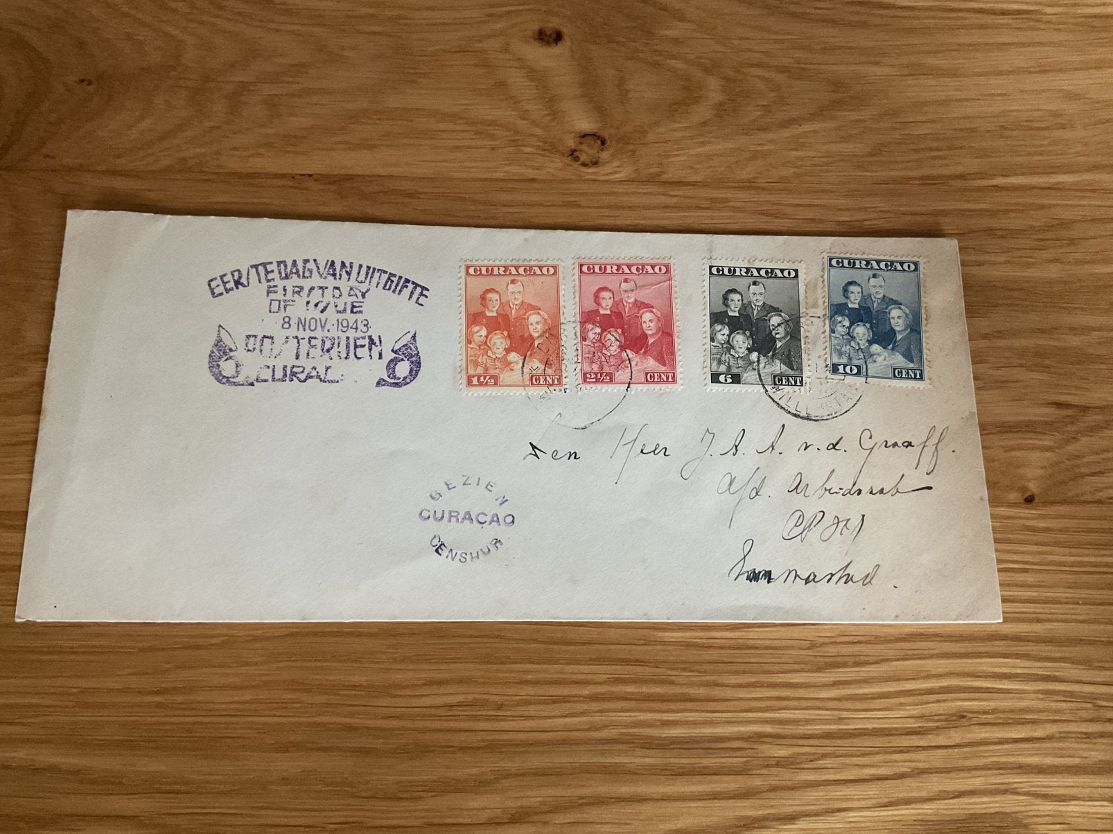 Curacao FDC 1943 voorloper, Ophalen of Verzenden